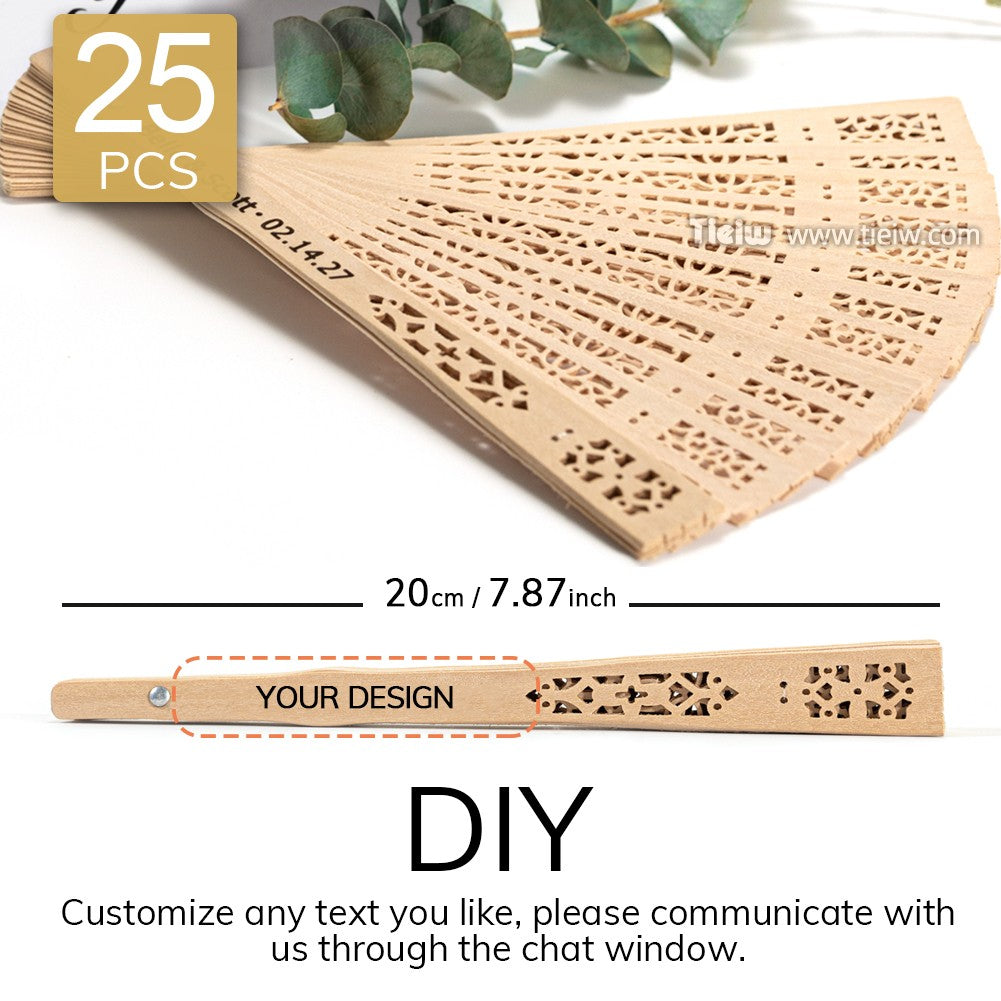 Custom Wedding Fans-Hand Fan For Bridal Shower Beach And Summer Wedding Favors-Personalized Rustic And Elegant Wooden Fan