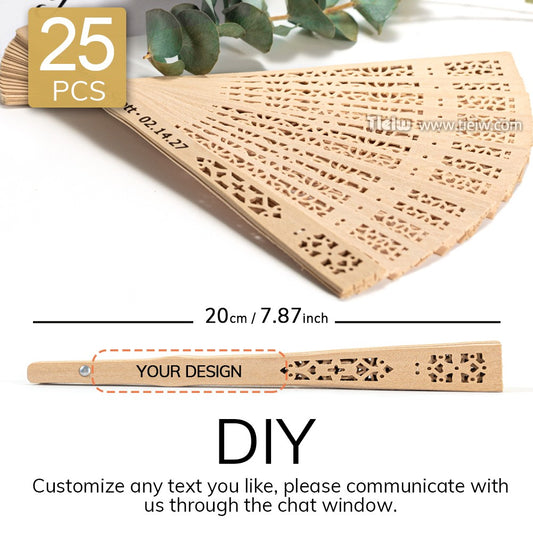 Custom Wedding Fans-Hand Fan For Bridal Shower Beach And Summer Wedding Favors-Personalized Rustic And Elegant Wooden Fan
