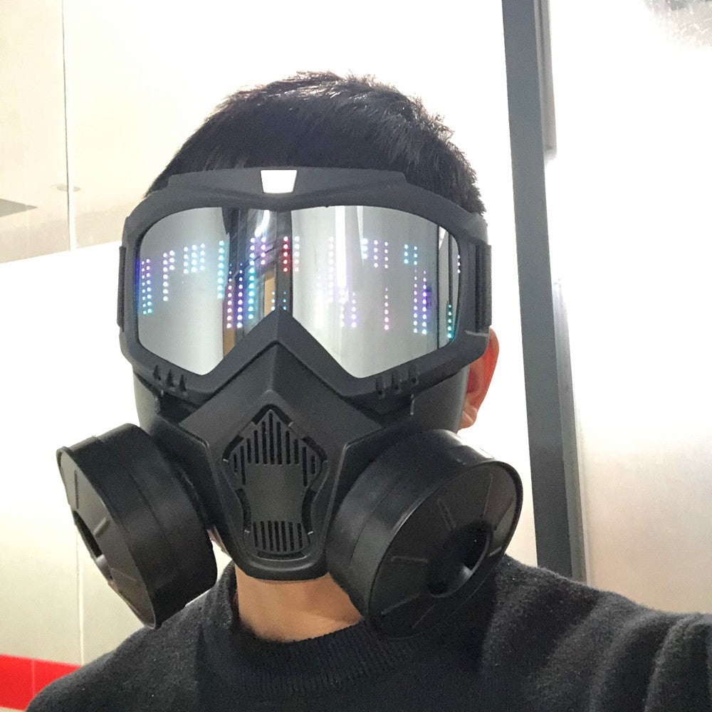 Simulated Anti-virus Led Mask With Bluetooth Programmable Scrolling Text Animation Display Halloween Carnival Party Decorative