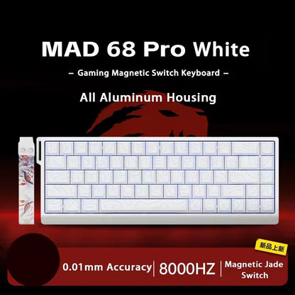 Teclado Gamer Switch Magnético MADLIONS MAD 60/68HE Com Fio Drive Web Custom 8K 61/68 Retorno RT Ajustável Hot Swap