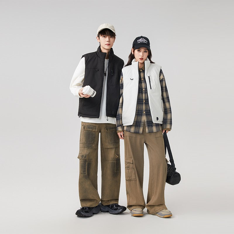 Colete Masculino e Feminino para Pesca ao Ar Livre Casual Corta-Vento Respirável Quente Macio e Confortável para Inverno à Prova de Frio Roupa de Algodão Respirável
