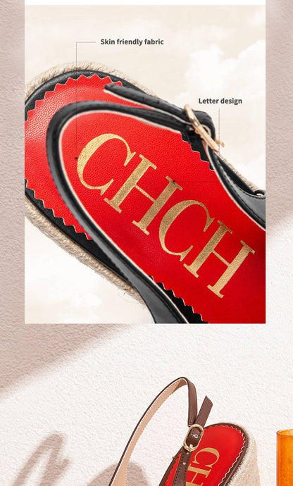 CHCH Women's Sandals Summer New Wedge Fish Mouth High Heel Open Toe Platform Summer Formal Shoes 8.5cm