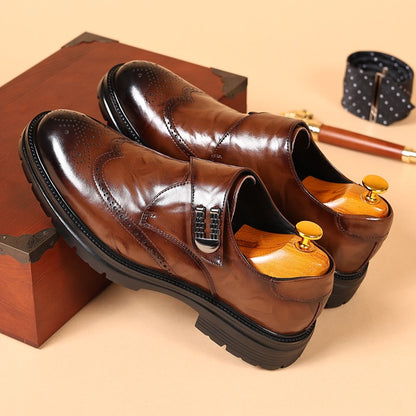 British Style New Oxford Shoes Men's Thick Soled Carved Blok Wedding Leather Shoes High-quality Designer Business Formal Loafers