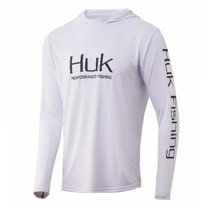Camisas de Pesca HUK com Capuz Manga Longa Proteção UV Masculina Roupa de Pesca Camuflada de Verão para Homens com Absorção de Umidade
