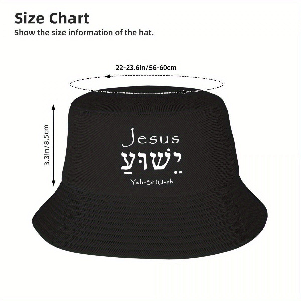 Custom Holy Name Jesus Christ Yeshua Bucket Hat Women Men Beach Sun Summer Camping Fishing Cap