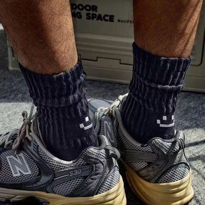 4 Pairs Men's Cotton Work Socks Cushioned Long Running Breathable Ankle Crew Socks  Casual Socks for Men Cycling socks