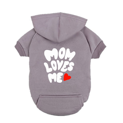 Moletom para Cães "Mamãe Me Ama" - Suéter Vermelho para Pets com Estampa de Coração - Roupa Quentinha para Cães Pequenos e Filhotes - Presente "Eu Amo Minha Mamãe"