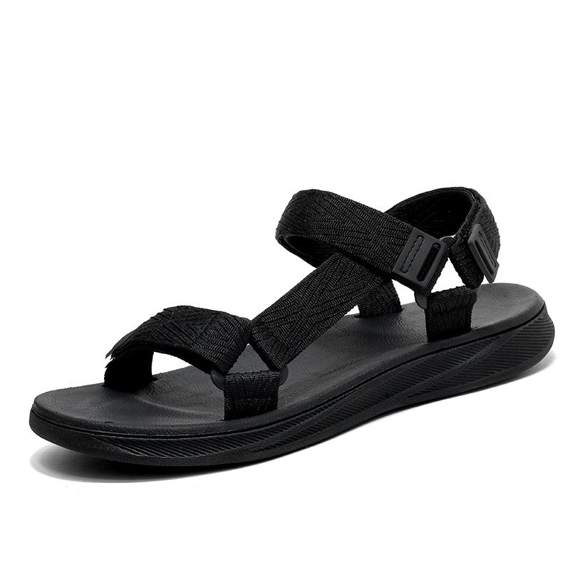 Black Men's Outdoor Casual Arch Support Sandals Anti-Slip Breathable Beach Holiday Sports Sandals for Summer Walking Size 40-45