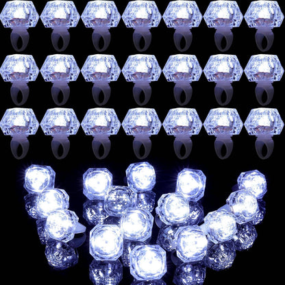 LED Light Up Diamond Rings, Flashing Glow in the Dark Party Favors for Bachelorette, Wedding, Bridal Shower, Birthday Kids