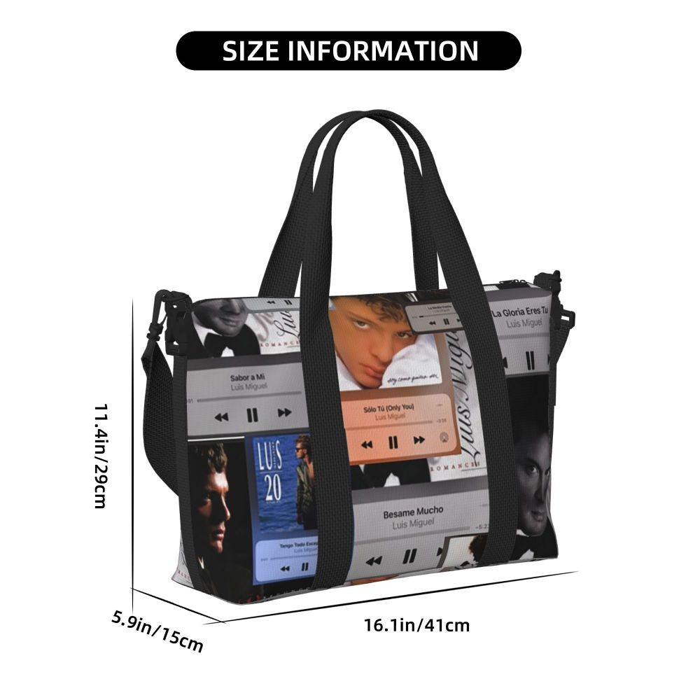 El Sol De Mexico Luis Miguel Beach Travel Bag Large Capacity Tote Bags for Gym Sport Women Shopping Duffle Shoulder Bag
