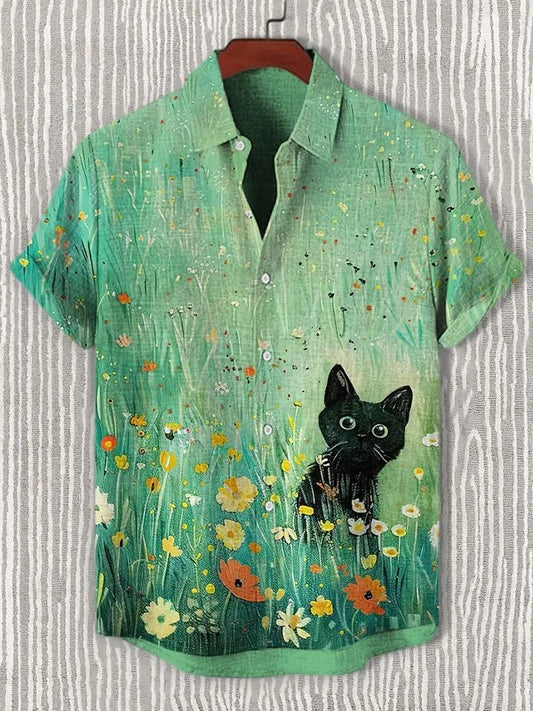 Men's beautiful graphics Shirts Fashion Short Sleeve Button Down Lapel Shirts For Summer Oversized Tops Casual Hawaiian Shirts