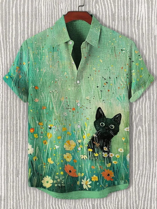 Men's beautiful graphics Shirts Fashion Short Sleeve Button Down Lapel Shirts For Summer Oversized Tops Casual Hawaiian Shirts