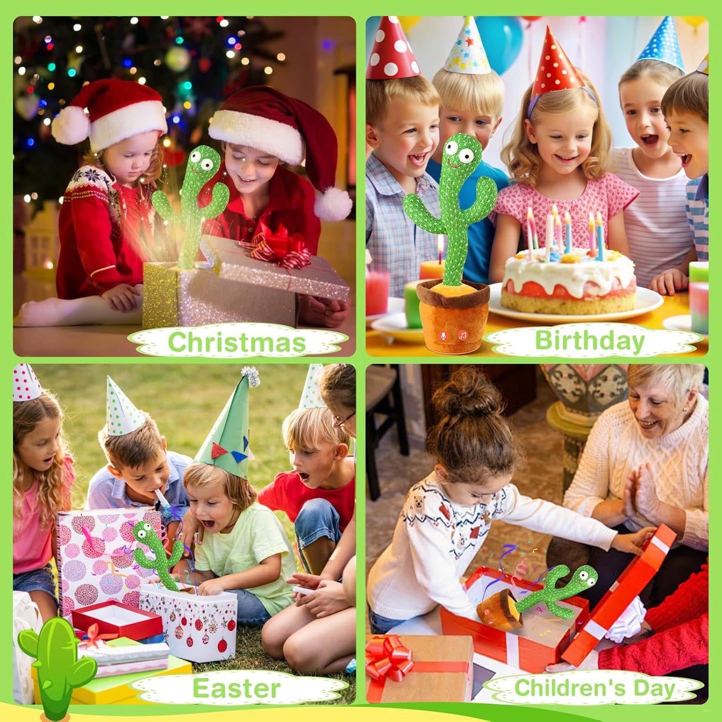 Talking, Recording ,Dancing Cactus Toys, Children's Electronic Plush Cactus Toys, 120 Songs, Children's Birthday Gifts