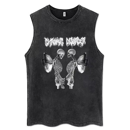 2025 Gothic Washed American Vintage Tank Tops Man Sleeveless Shirt Summer New Trendy Y2k Clothes Casual Gym Vest Oversized