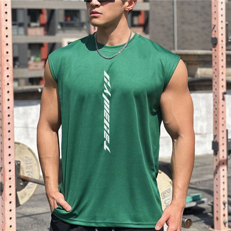 Mens Gym Tank top Man Fitness Sleeveless Shirt Male Mesh Breathable Fitness Sports Vest Undershirt Gyms Running Vest Men