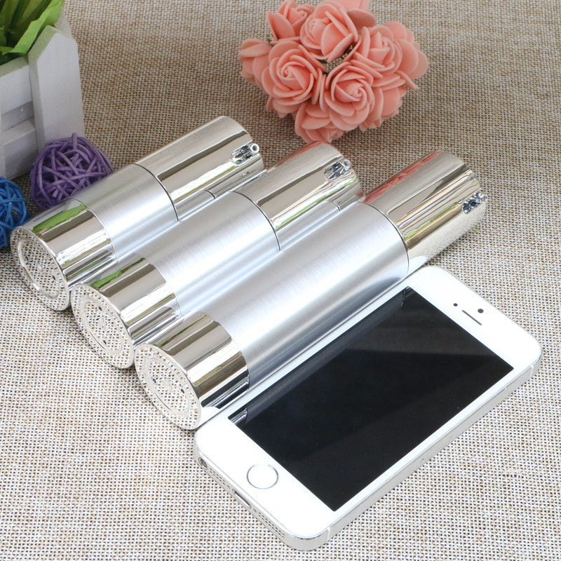 15ml 30ml 50ml Gold Silver Wire-drawing Airless Bottle High Quality UV Coating Refillable Lotion Push Bottles Packing 10pcs/lot