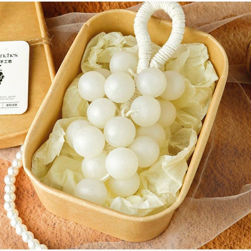 Sabonete Artesanal em Barra, Sabonete em Caixa de Presente com Agrupamento de Uvas Peroladas para Banho e Lavagem e Limpeza e Nutrição, Suave Extrato Vegetal que Remove a Sujeira