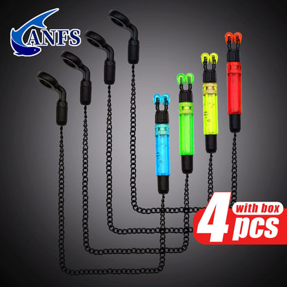 4 bobinas pendulares de pesca de carpa com caixa para indicador de alarme de pesca, melhor para o Natal, perfeito para o Dia de Ação de Graças