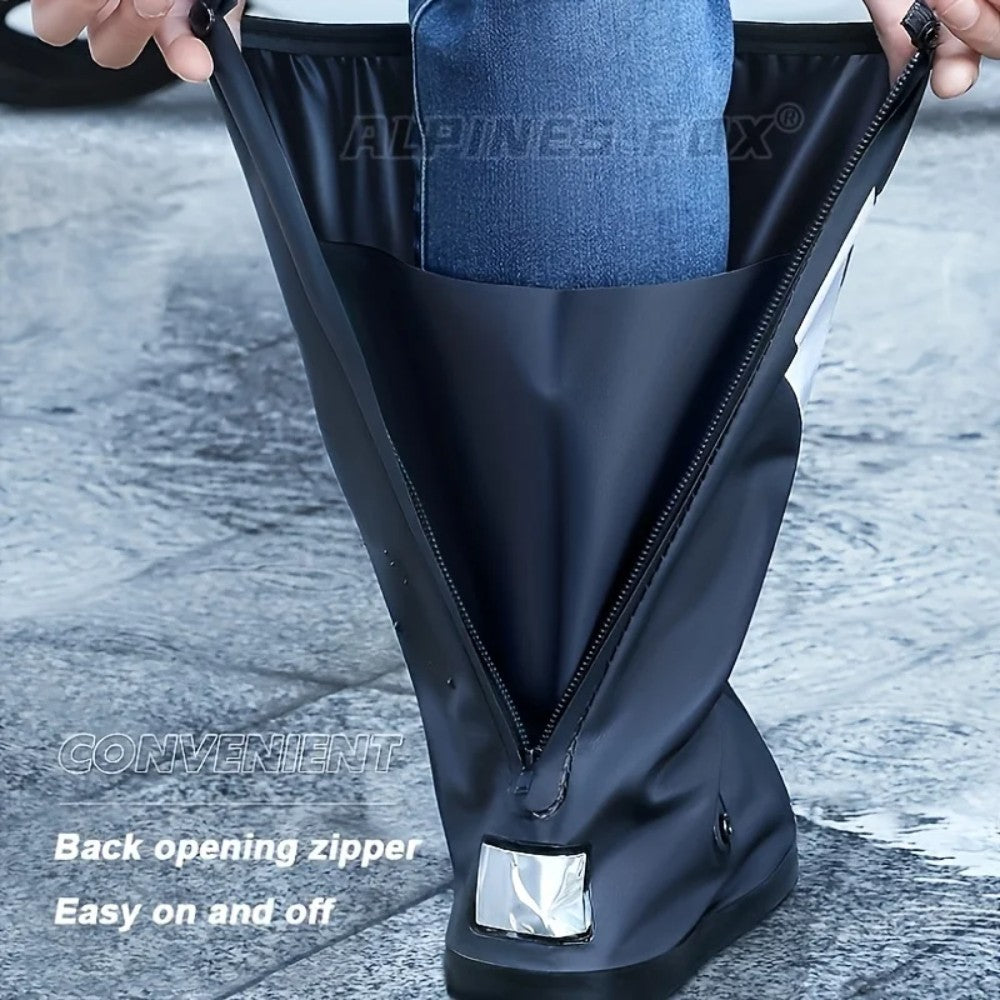 Botas de Chuva de Cano Alto para Motocicleta Impermeáveis Reflexivas Antiderrapantes Calçado para Moto Ciclismo Bicicleta Acessórios de Proteção Reutilizáveis
