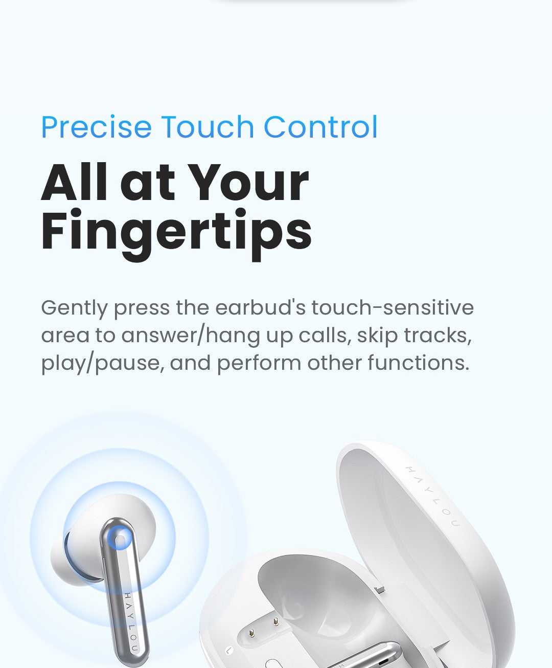 HAYLOU Mori Pro Bluetooth 5.4 Earphones Wireless  43dB Adaptive Noise Cancellation Earbuds 6 Mic Headphones 28H Battery Life