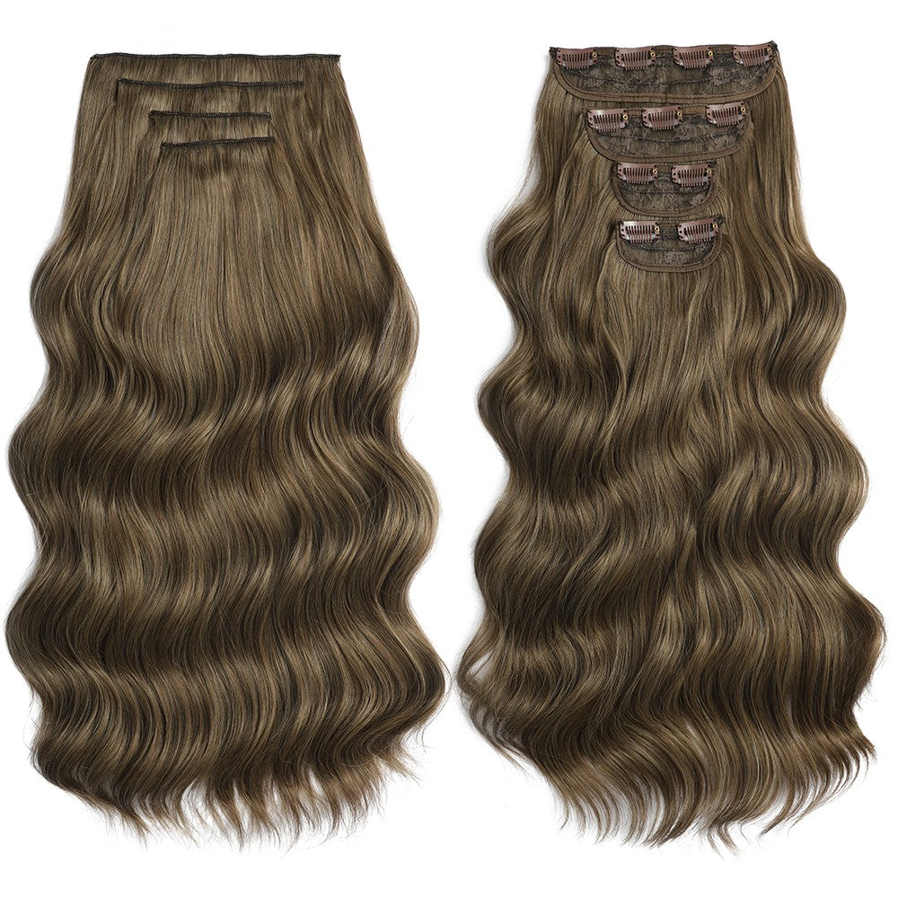 Bio Body Wave Clip in Hair Extensions 22 polegadas 4 peças/lote 220g Macio Natural Fibra Sintética Resistente ao Calor Clip in