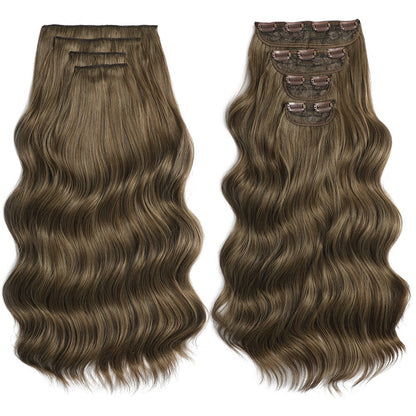 Bio Body Wave Clip in Hair Extensions 22 polegadas 4 peças/lote 220g Macio Natural Fibra Sintética Resistente ao Calor Clip in