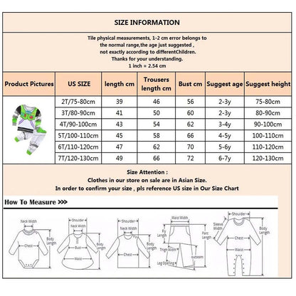 Disney Kids Toy Story Woody Buzz Lightyear Pajamas Sets Baby Girls and Boys Clothes Pijamas Cartoon sleepwear Home Wear Pyjamas