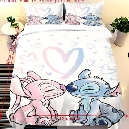 Stitch Duvet Cover Set for Children Cartoon Anime Comforter King Size Bedding Queen and Twin 3D Printed Quilt