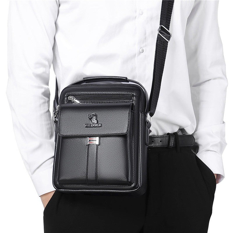 High Quality Men Shoulder Bag Men PU Leather Flaps Men's Crossbody Bags Business Flap Male Solid Messenger Bag Travel Bag