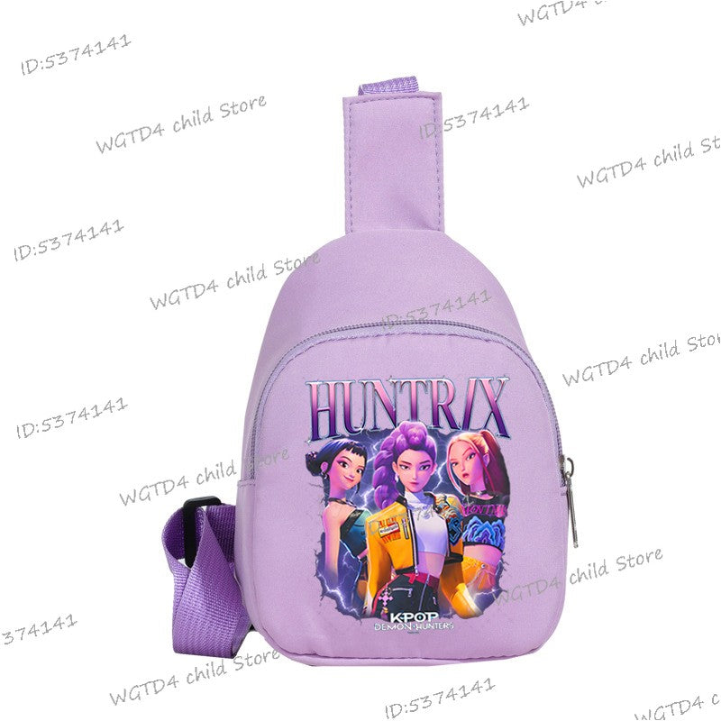 Bolsa de Peito Infantil New Kids KPop Demon Hunters Estampada Leve de Ombro Único Transversal Bolsa de Peito para Meninas Meninos Filme Quente