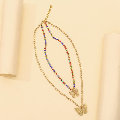 Colar Borboleta Vintage Feminino Dourado Aço Inoxidável Lâmina Correntes de Cobra Pingentes Estéticos Gargantilha Joias Femininas Presente Para Mulher