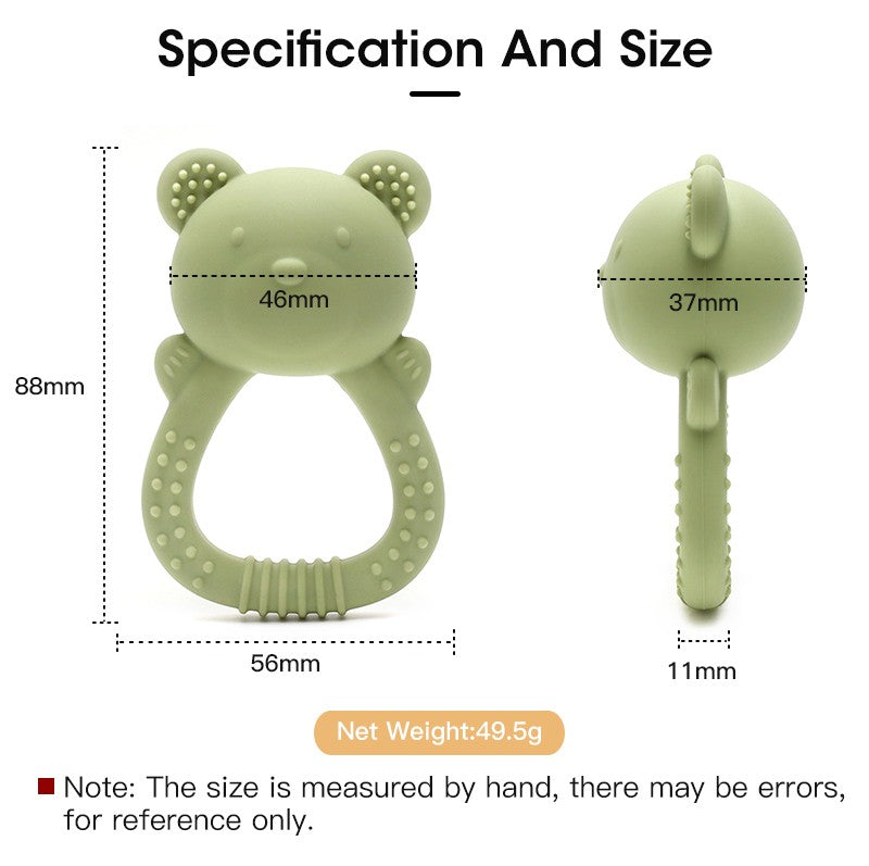 Hot sale cute bear baby rattle  silicone teether 0-1 year toy