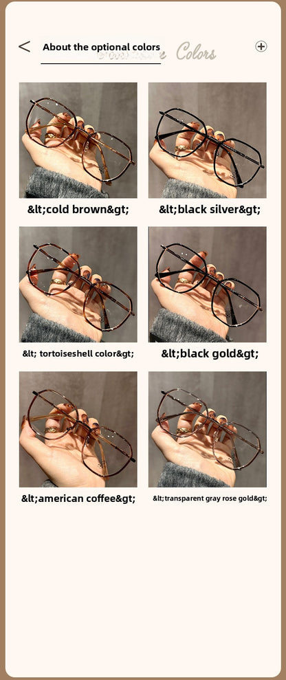 LYSON New Fashion Large Polygonal Women Reading Glasses Anti Blue Light Progressive Prescription Glasses Myopia Optical Eyewear