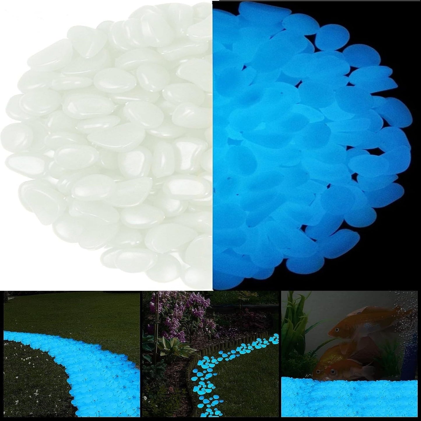 50/200 PEÇAS Pedras Que Brilham No Escuro Seixos Luminosos Para Decoração De Jardim Quintal Interior E Exterior