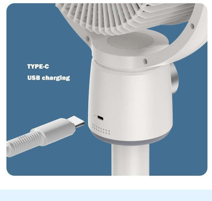 USB Charge-in Use Air Circulation Fan Household Electric Fan Turbine Silent Convection Floor Fan Timing, Operated Mini Fan