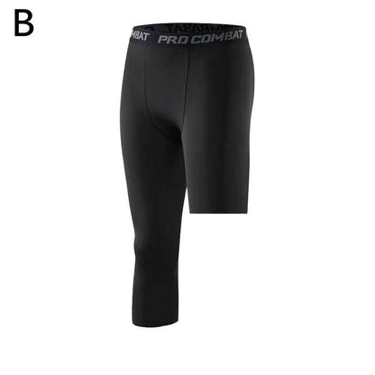 Men One Leg Compression Tights Pants Compression Polyester Sports Training Basketball Tights Pants Athletic Base Layer Tights