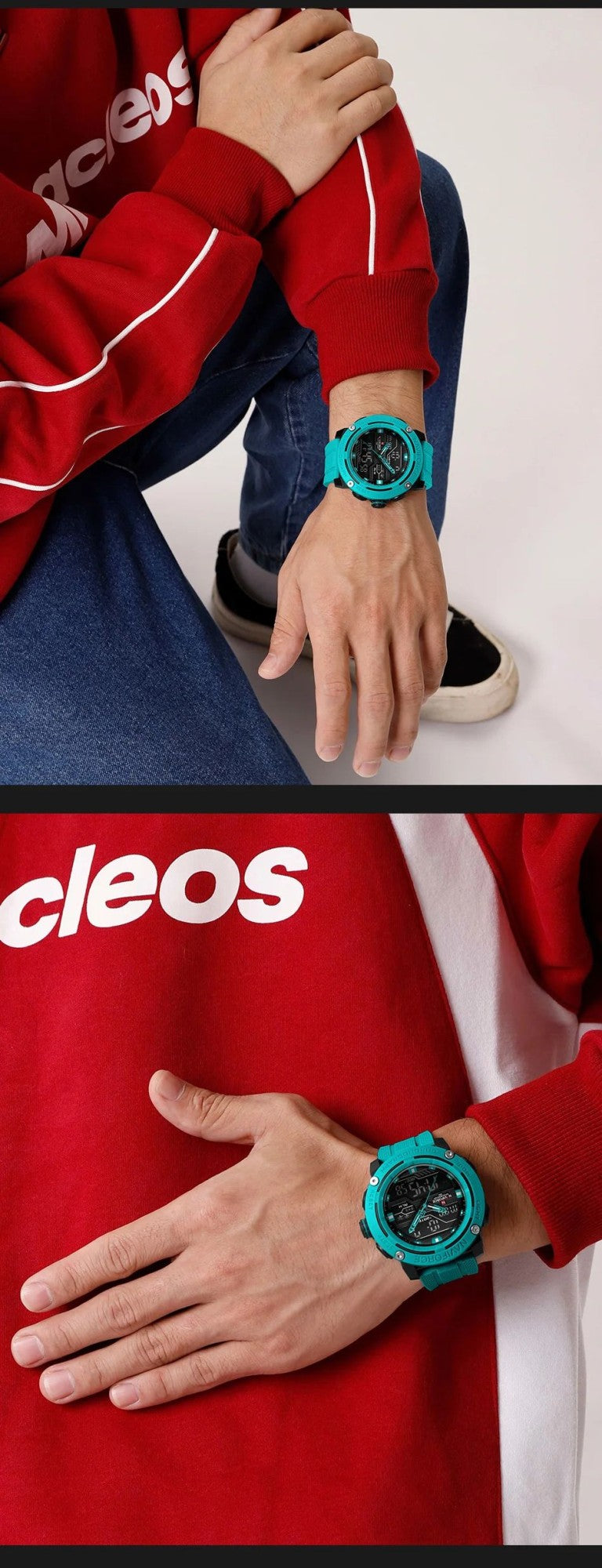 NAVIFORCE Sport Watch for Men Waterproof Dual Display Quartz Wristwatch Mens Digital Date Clock Military Stopwatch Reloj Hombre