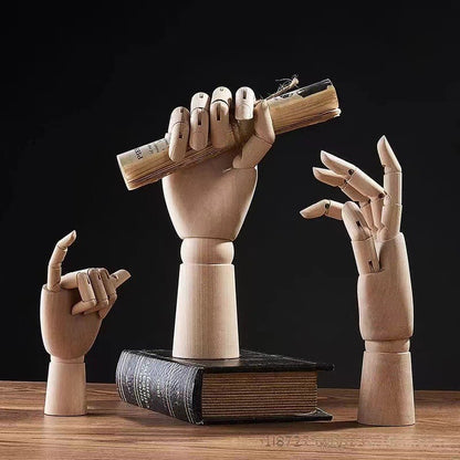 Creative Wooden Finger Art Model Ornaments Wooden Hands Home Living Room Office Desktop Storage Decorations Accessories