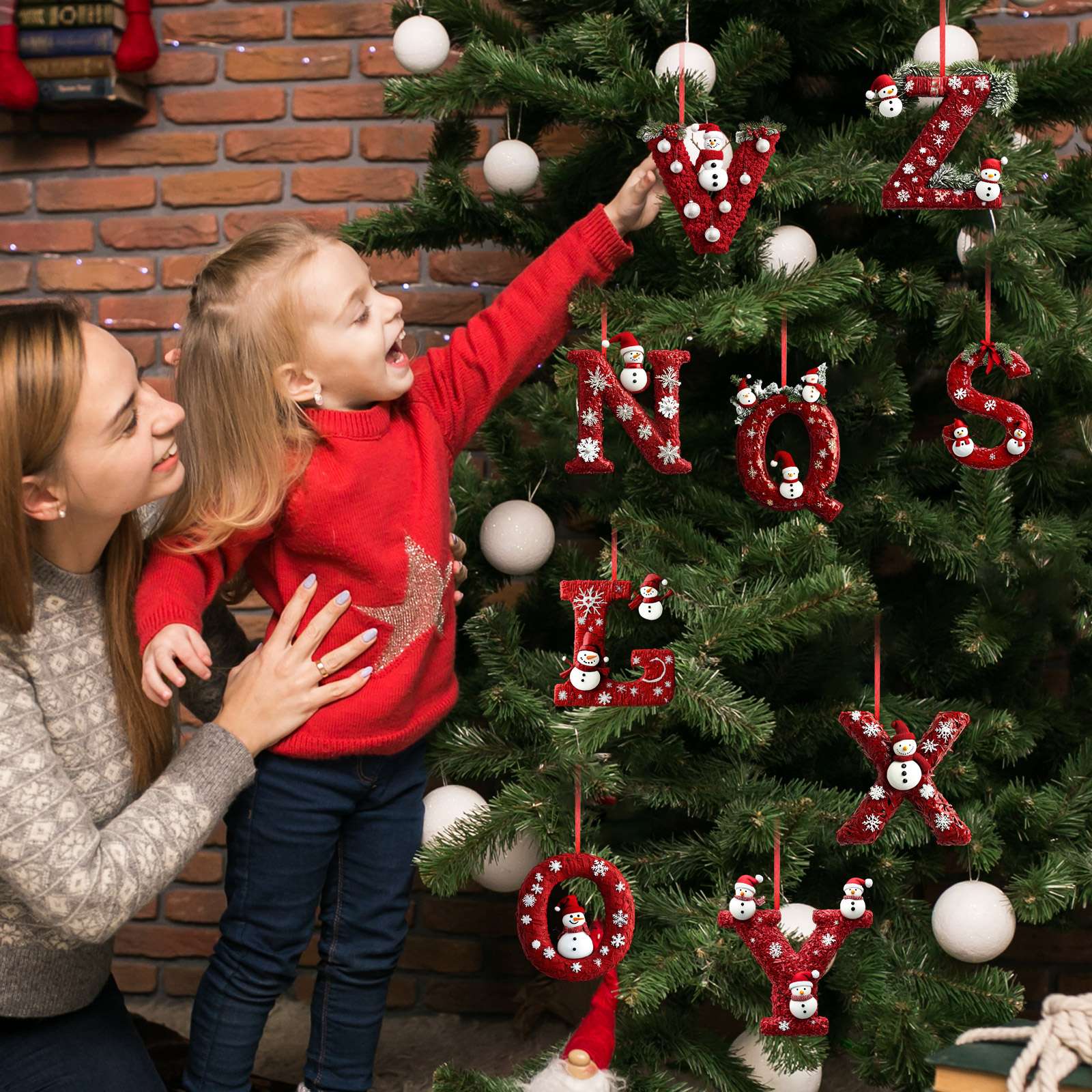 26 Letter Christmas Tree Hanging Personalized Christmas Letter Decoration Holiday Ornaments Christmas Tree Ornaments 2025