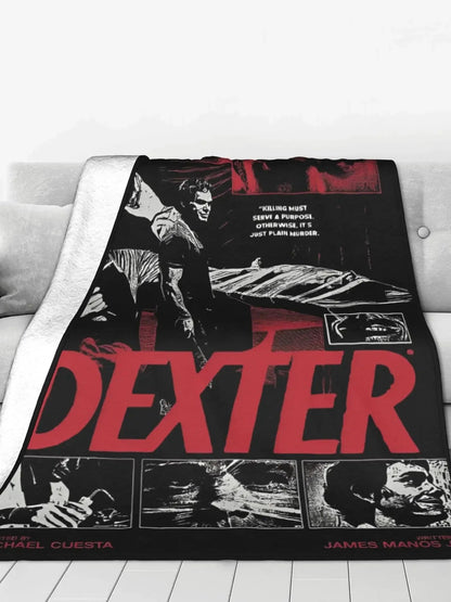 Dexter TV Drama Morgan Manta de malha Filme de terror Cobertor de pelúcia Macio e quente para cama ou sofá