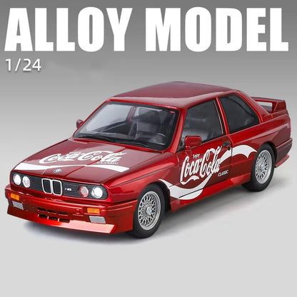 1:24 1988 BMW E30 M3 IM Liga Escala Modelo Carro Diecast Miniatura de Metal Carro Som?Luz Coleção de Carros Clássicos Brinquedo Infantil Veículo