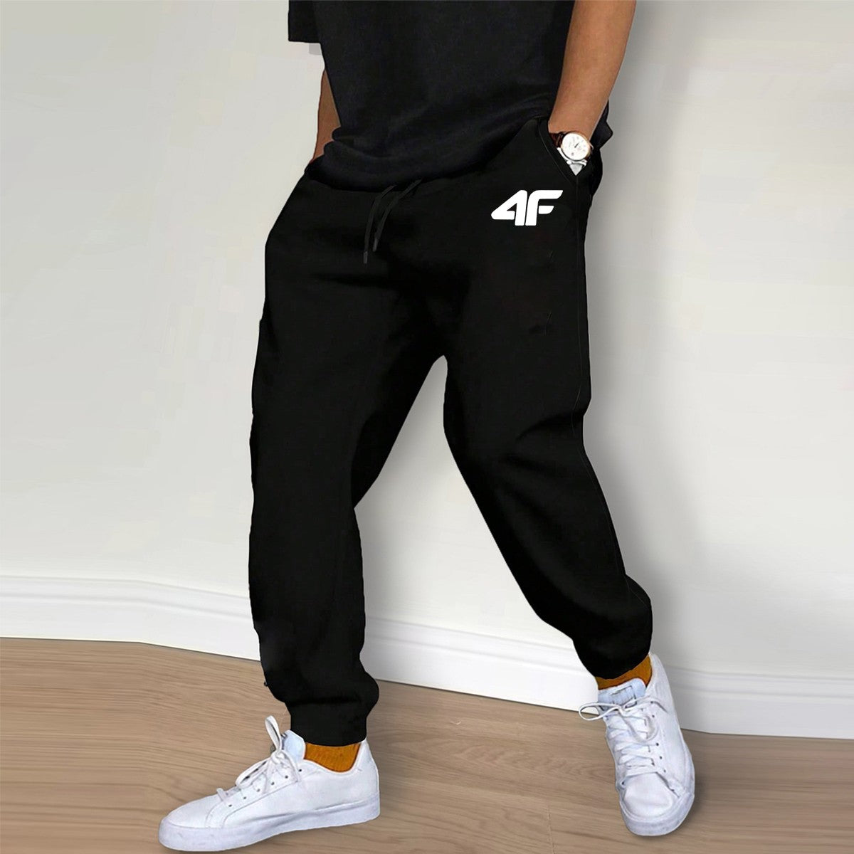 2025 Men's Casual Versatile Sweatpants Trend Print Elastic Waist Jogging Pants Outdoor Sports Daily Tracksuit Trousers
