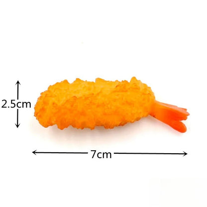 1/6pcs Artificial Fried Shrimp Fake Simulation Japanese Sushi Tempura Food Model Kitchen Shop Decor Photo Props