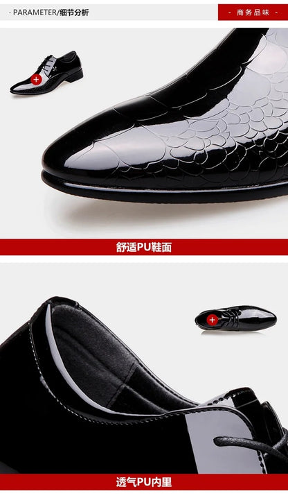 Men's  Leather Shoes Black Soft Leather Soft Bottom Spring And Autumn Best Man Men's Business Formal Wear plus size 38-48