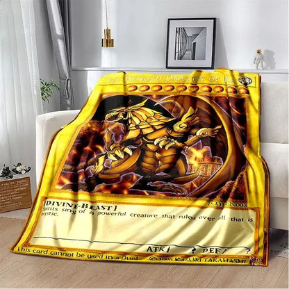 Cobertor de Jogar Yu Gi Oh Anime Dragão Branco de Olhos Azuis Desenho Animado Macio de Pelúcia Mantas de Quarto Escritório Colcha Decoração de Casa
