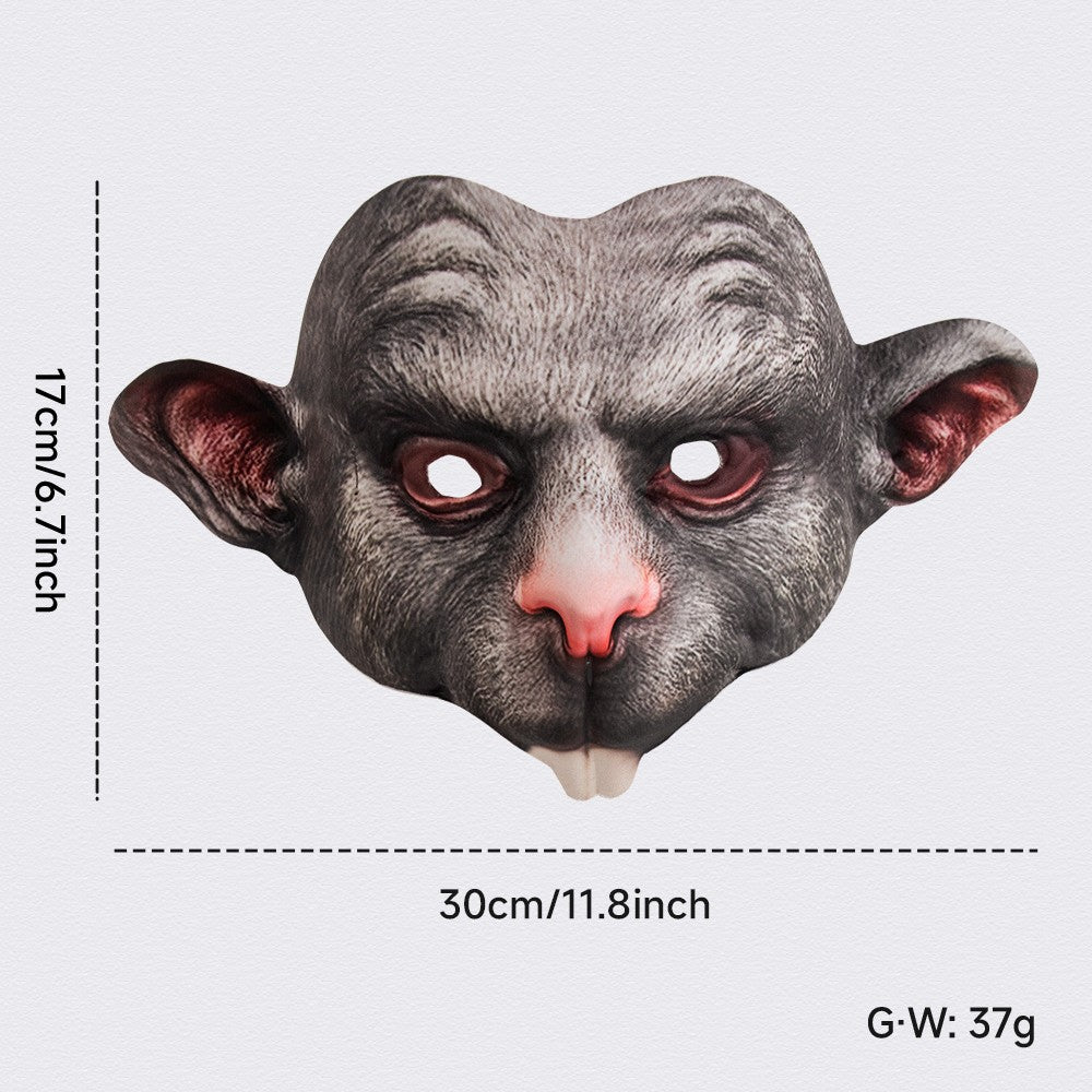 New Creative Halloween Animal Mask Horror Mouse Mask Cosplay Costume Props Holiday Cosplay Party Dance Accessories