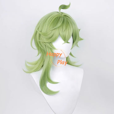 Synthetic Hair Sumeru Collei Cosplay Wig 55cm Long Green Wigs Heat Resistant Simulation Scalp Wigs Halloween Anime + Wig Cap