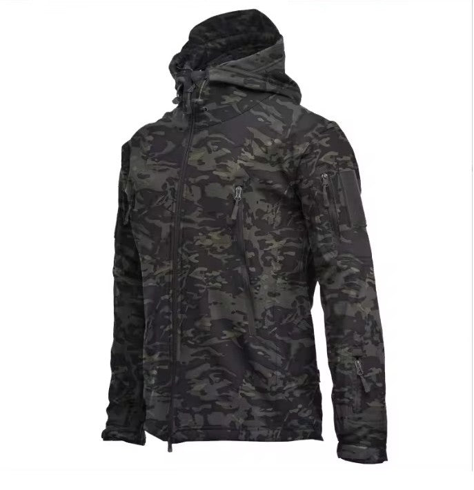 Jaquetas Militares Masculinas Soft Shell Shark Skin Táticas Corta-vento Impermeáveis Jaquetas Masculinas de Combate Casacos Bomber Masculinos com Capuz