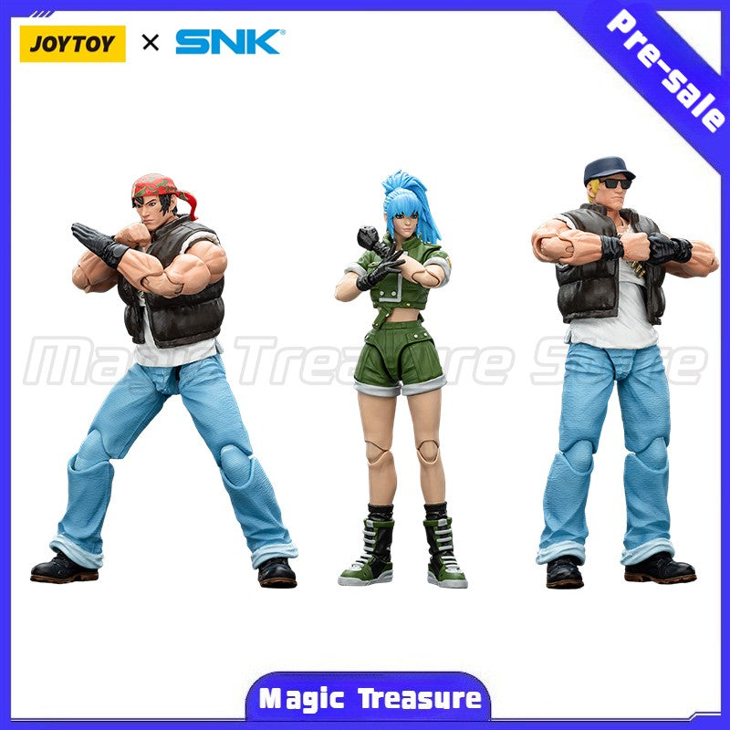?MT?JOYTOY Boneco de Ação 1/18 SNK KOF'98UM Ikari Warriors Team Ralf Jones Clark Still Leona Heidern Modelo de Brinquedo Presente