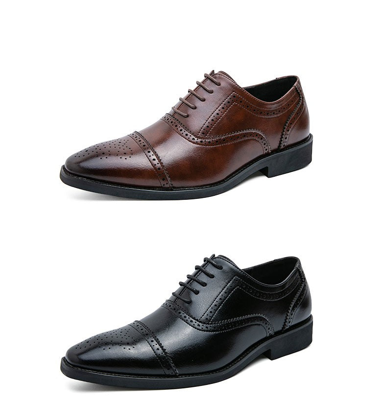 Men Oxfords Brogue Shoes Fashion Breathable Split Leather 38-48 Size Boys Black Soft Outdoor Casual Autumn Mules Dress Flats